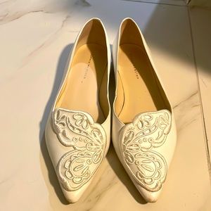 Authentic Sophia Webster embroided bibs butterfly flats
